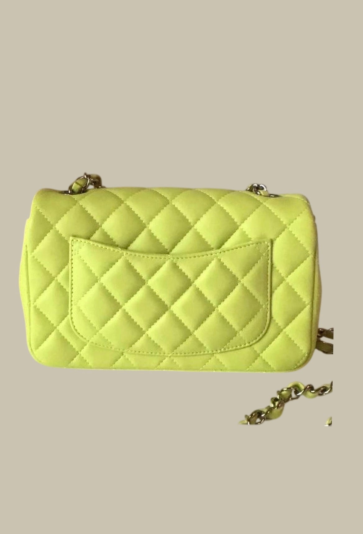 Chanel Neon Yellow Mini Flap