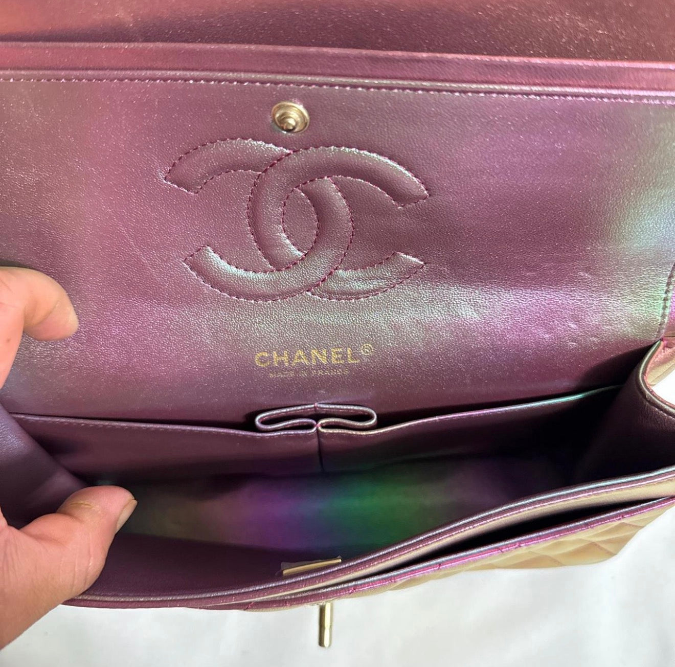 Chanel Metallic Pink Double Flap