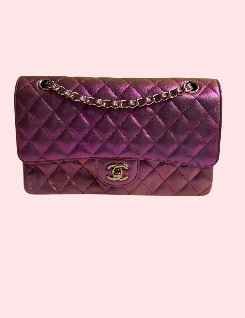 Chanel Metallic Pink Double Flap