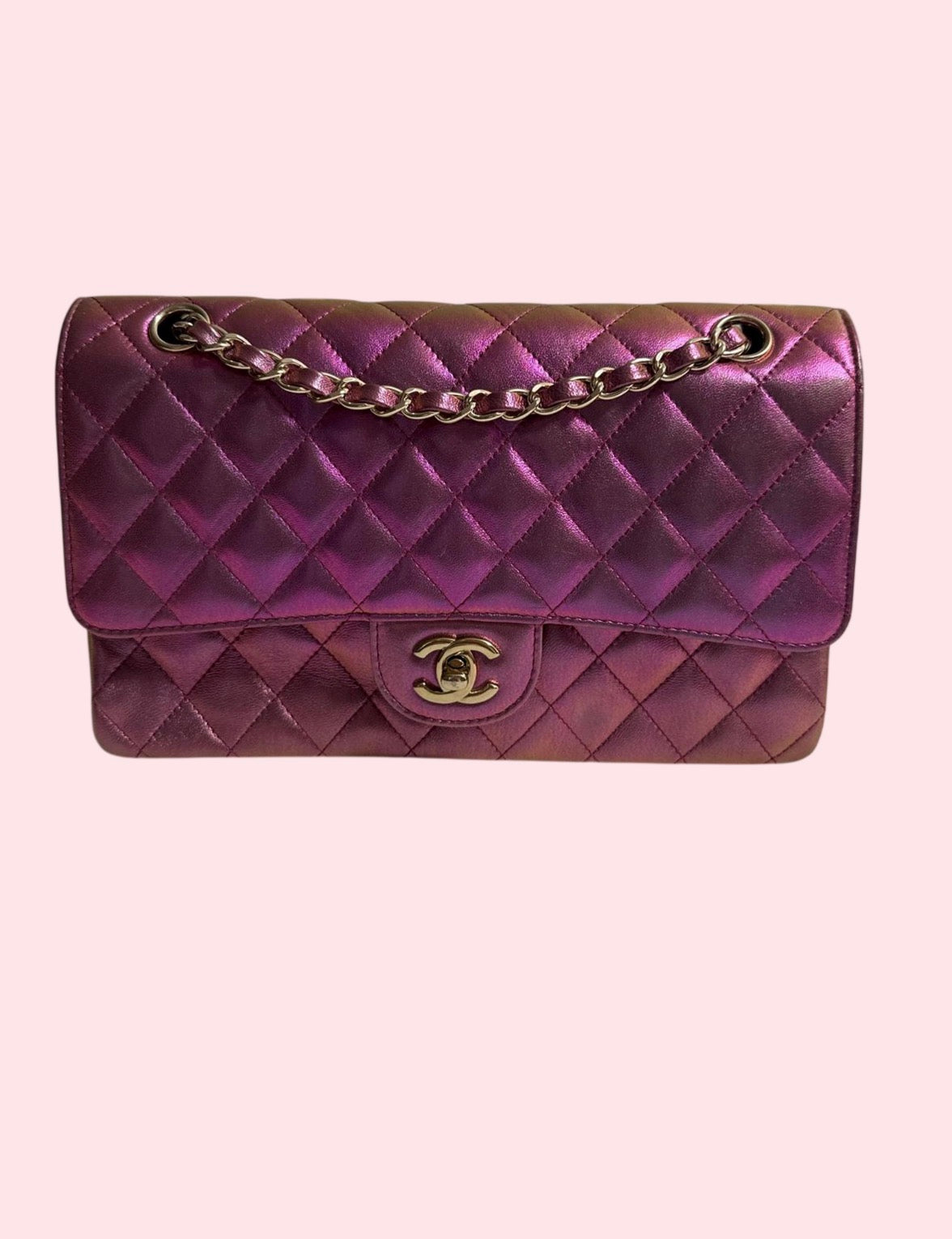 Chanel Metallic Pink Double Flap