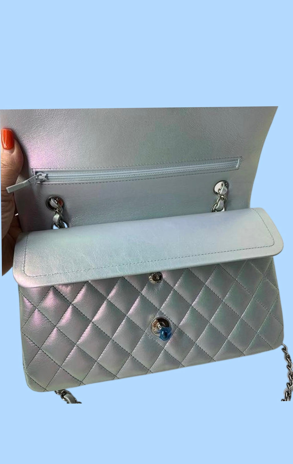 Chanel Metallic Double Flap Bag