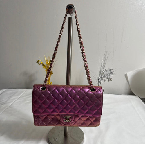 Chanel Metallic Pink Double Flap