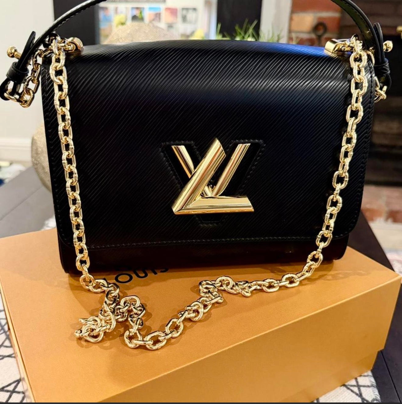 Louis Vuitton Black Epi Leather MM Twist bag